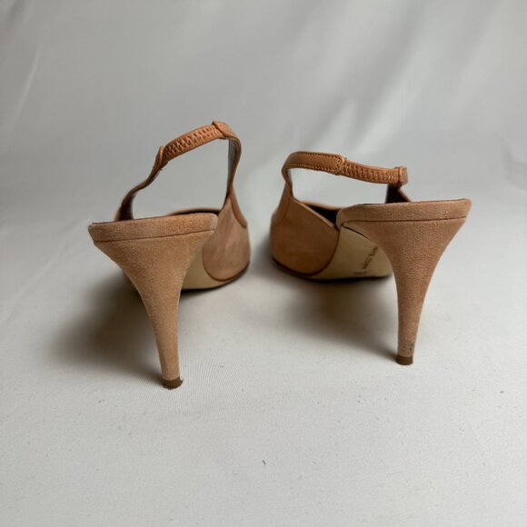 Manolo Blahnik | Size 40.5, US 10.5 | Alassa 70 leather-trimmed suede pumps $845 - Picture 5 of 6